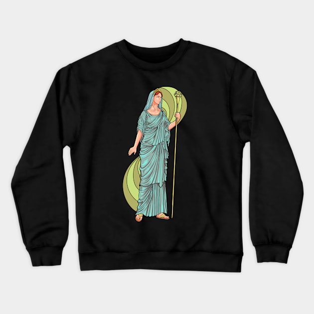 Goddess of Greek mythology - Juno Hera Crewneck Sweatshirt by Modern Medieval Design